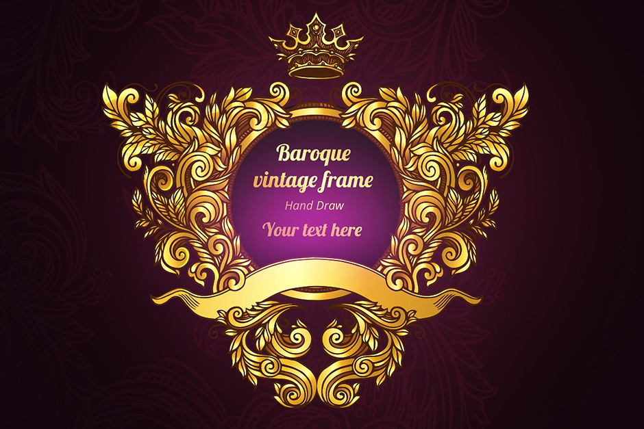 940x627 Golden Baroque Vector Decorations Vector Baroque Ornaments