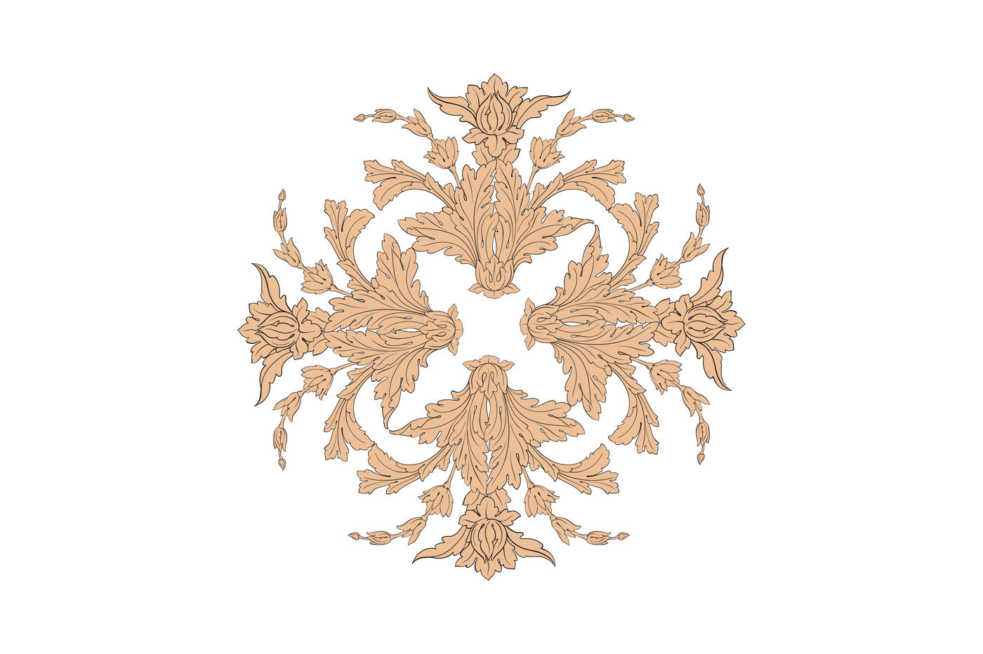 1400x932 Golden Baroque Vector Decorations, Ornament Element