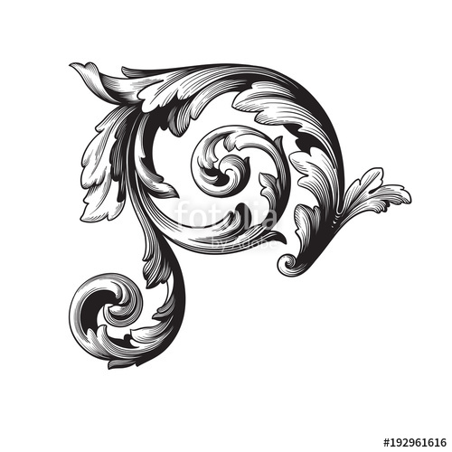 500x500 Vector Baroque Ornament In Victorian Style Stock Image