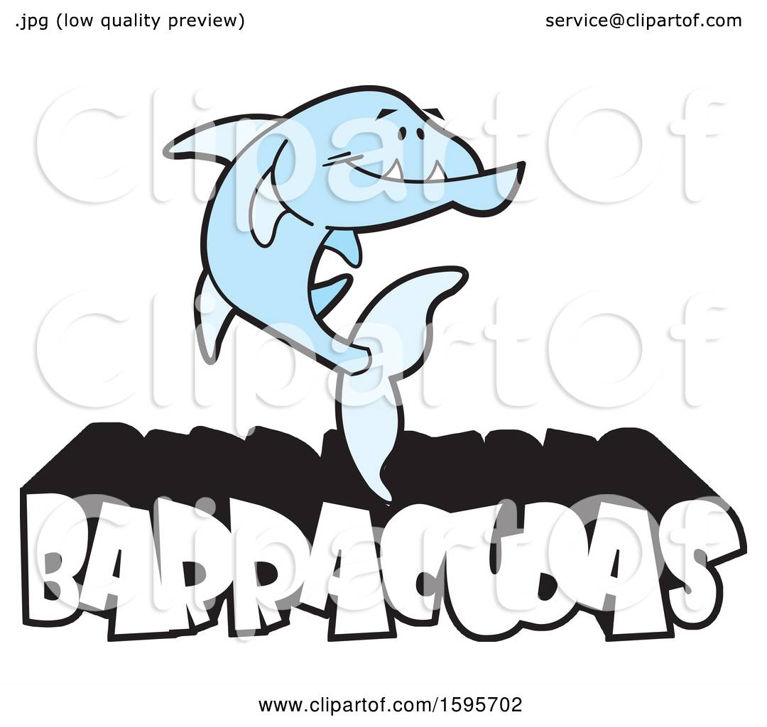 1080x1024 Clipart Of A Blue Barracuda Fish School Mascot Over Text