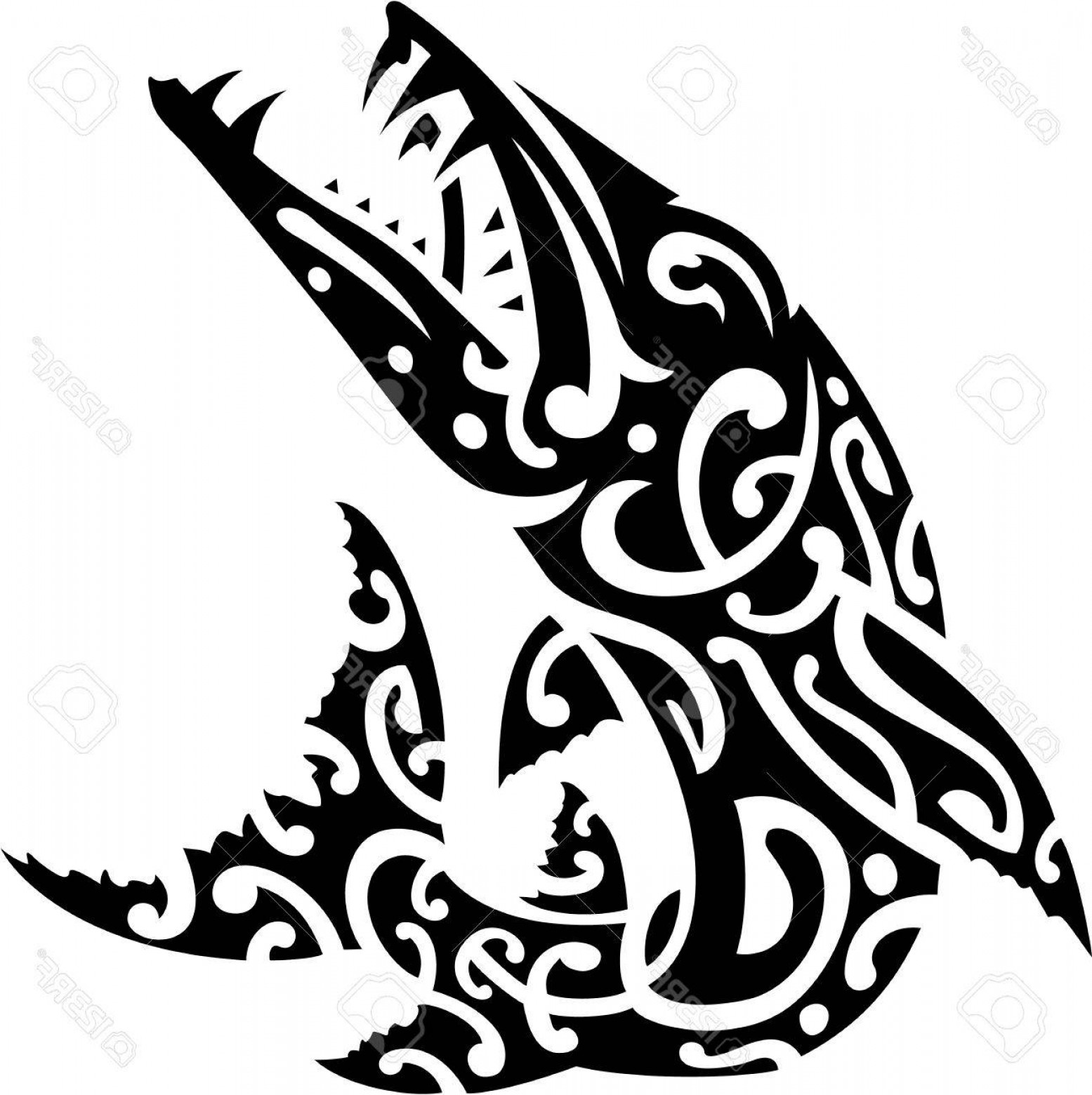 1555x1560 Photostock Vector Barracuda For Maori Style Tattoo Catchsplace