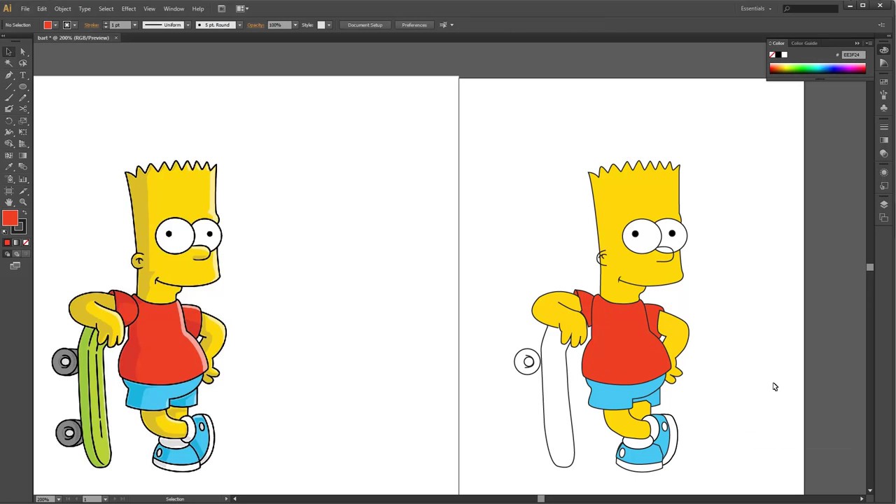 1280x720 How To Create A Vector Bart Simpson Character In Illustrator