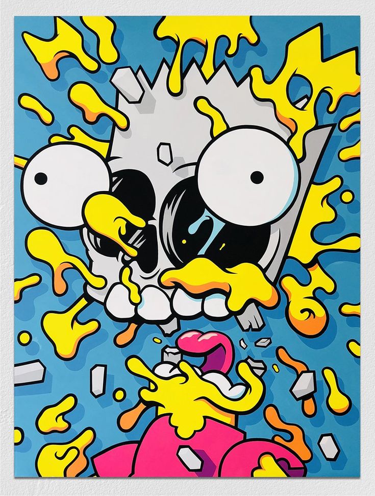 735x971 Vector Serigrafia A Deconstructed Bart Simpson