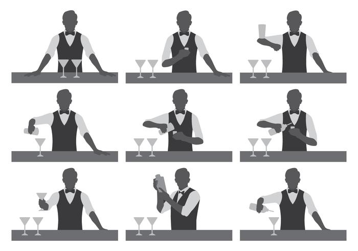 700x490 Bartender Vector Silhouettes