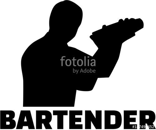 500x417 Bartender Silhouette With Shaker Stock Image And Royalty Free