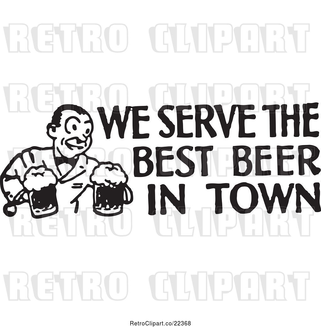1024x1044 Vector Clip Art Of Retro Bartender With We Serve The Best Beer