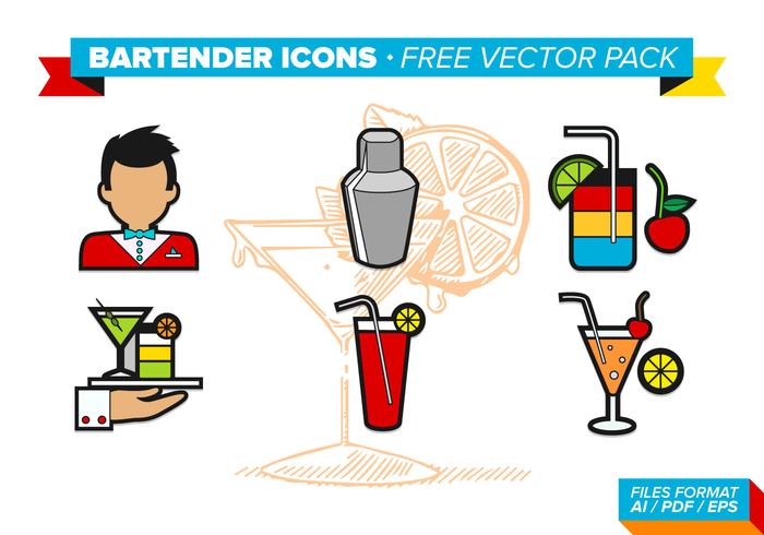 700x490 Bartender Icons Free Vector Pack