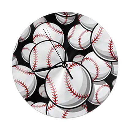 425x425 Monogram Doormat Wall Clock,baseball Ball Vector