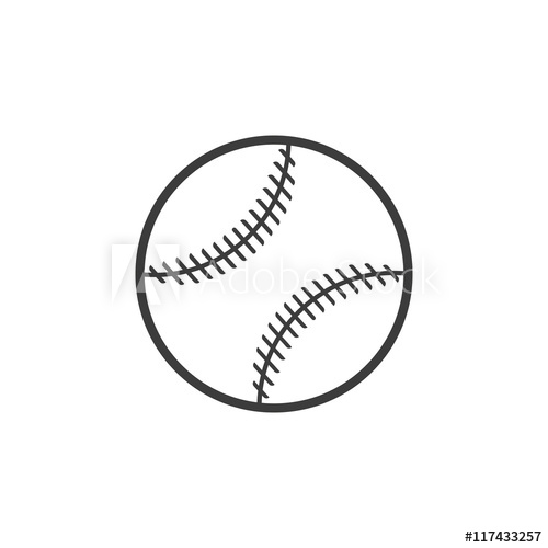 500x500 Baseball Ball Icon Baseball Ball Vector Isolated On White