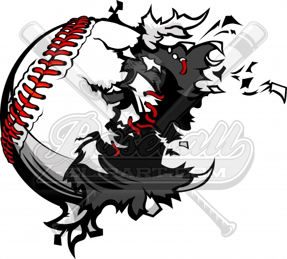 590x533 Destroyed Baseball Clipart Exploding Baseball Ball Vector Image
