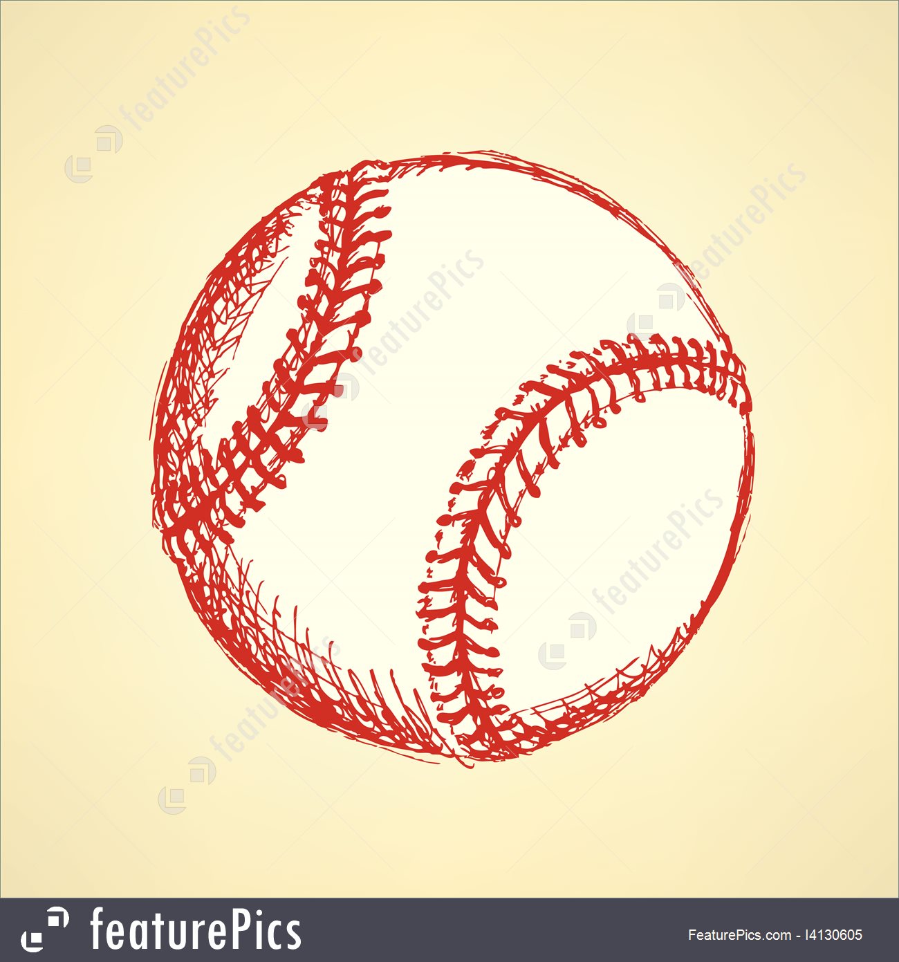 1300x1391 Sketch Cute Baseball Ball, Vector Background