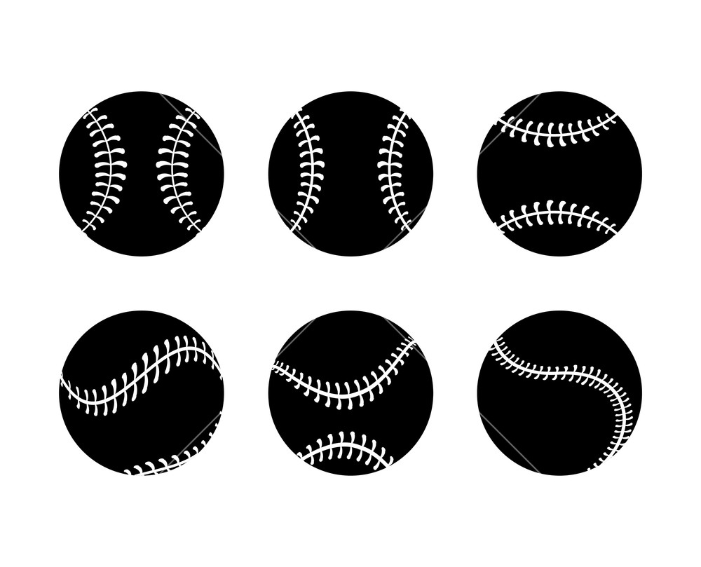 1000x809 Set Silhouette Professional Baseball Ball To Game Vector