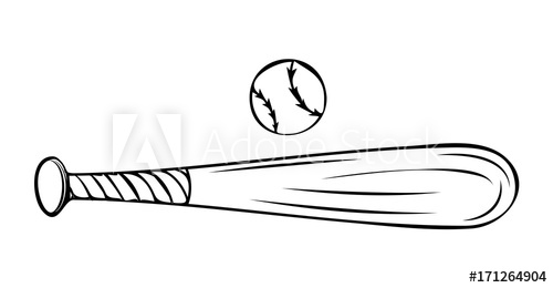 Baseball Bat Vector Drawing 500x260 Baseball Bat Vector Drawing