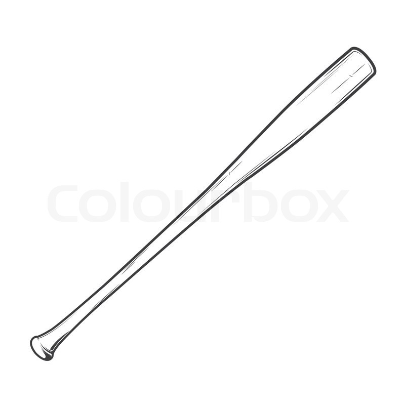 800x800 Baseball Bat Isolated On A White Stock Vector Colourbox