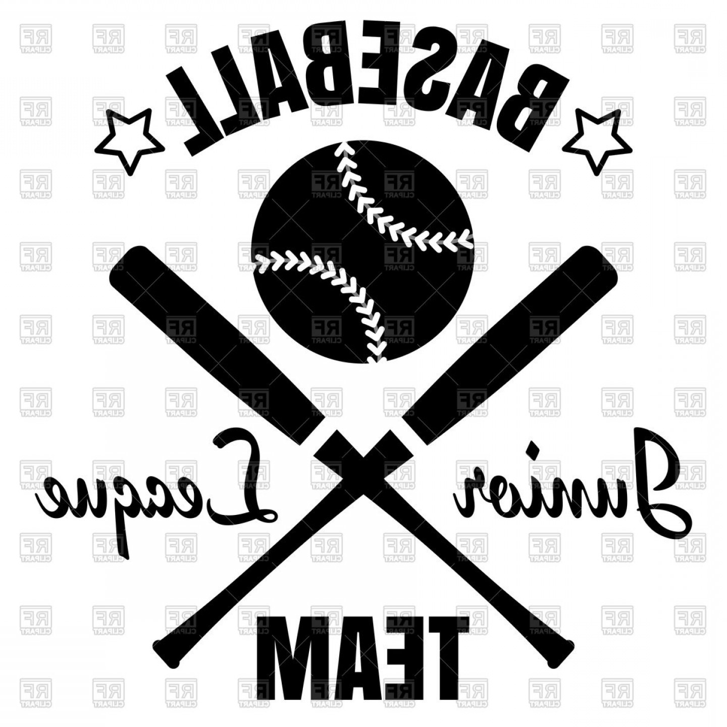 1440x1440 Baseball Team Emblem Baseball Ball And Cross Baseball Bat Vector
