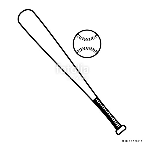 Baseball Bat And Baseball Vector Illustration Stock Image 500x500 Baseball Bat And Baseball Vector Illustration Stock Image