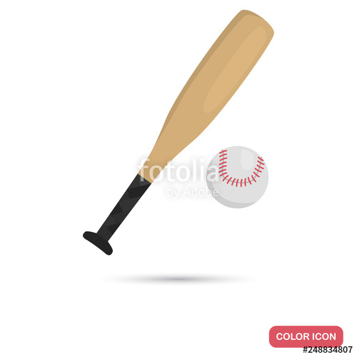Baseball Bat And Ball Color Flat Icon For Web And Mobile Design 500x500 Baseball Bat And Ball Color Flat Icon For Web And Mobile Design
