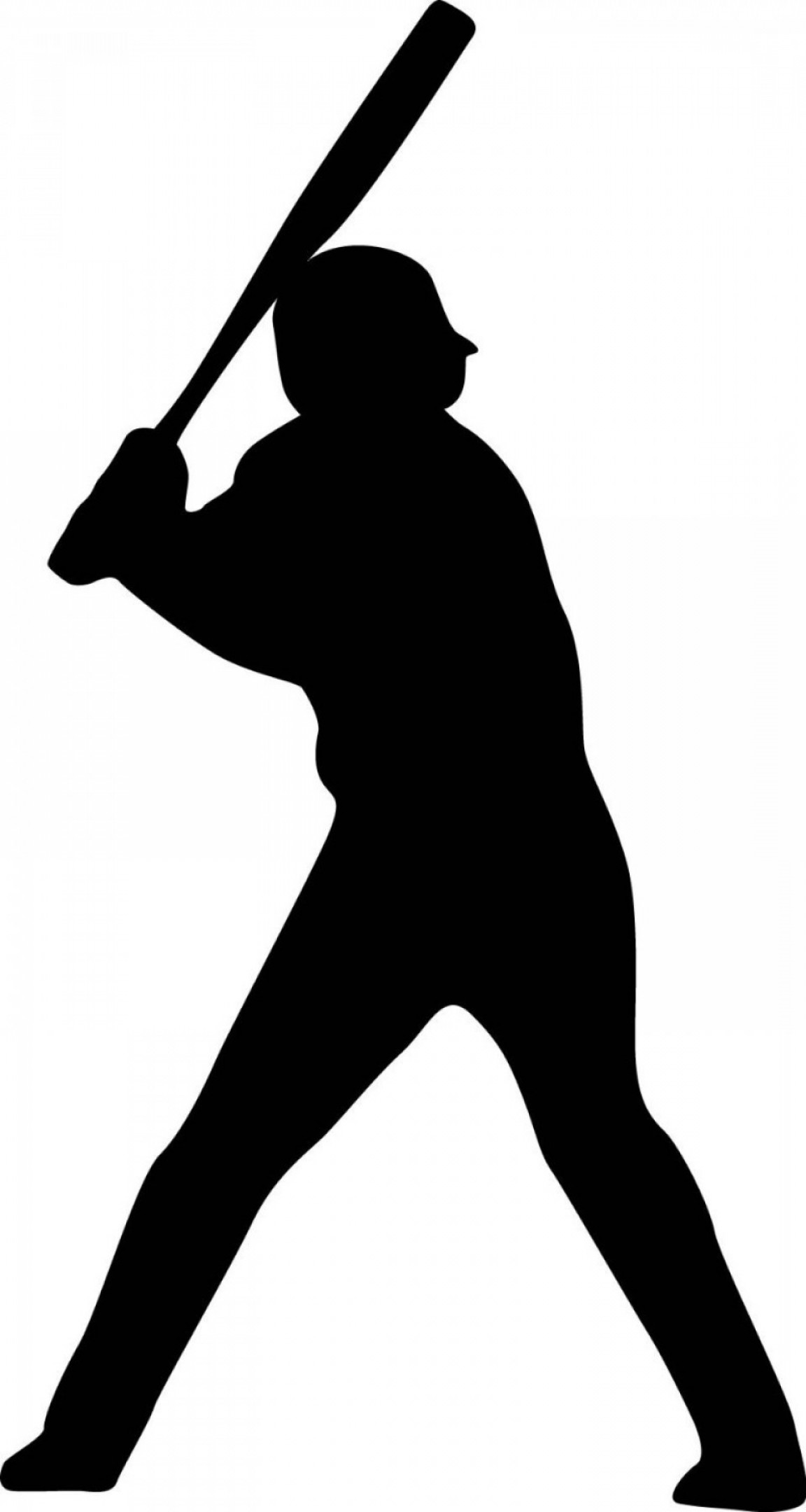 1152x2160 Baseball Batter Silhouette Clip Art Battered Clipart Male Softball