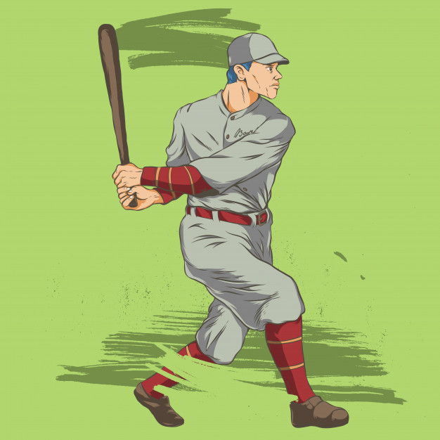 626x626 Baseball Batter Illustration Vector Premium Download