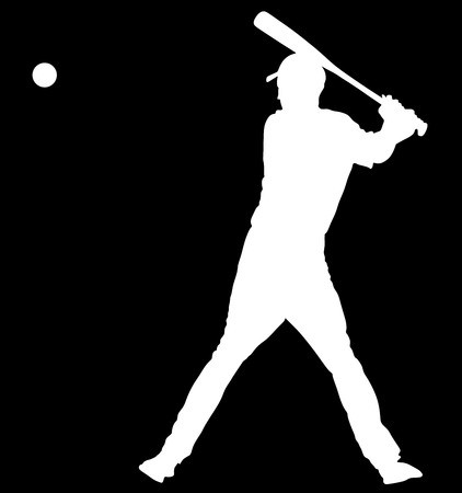 422x450 Baseball Player Vector Silhouette Baseball Batter Hitting Ball