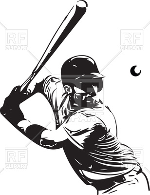 308x400 Baseball Player With Baseball Bat Vector Image Of Sport