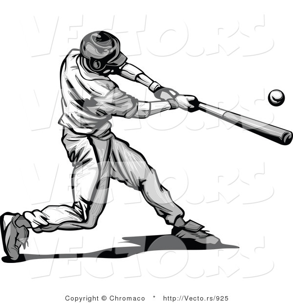 600x620 Baseball Batter Hitting Ball Clipart