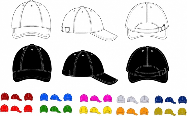 600x374 Baseball Cap Free Vector In Adobe Illustrator