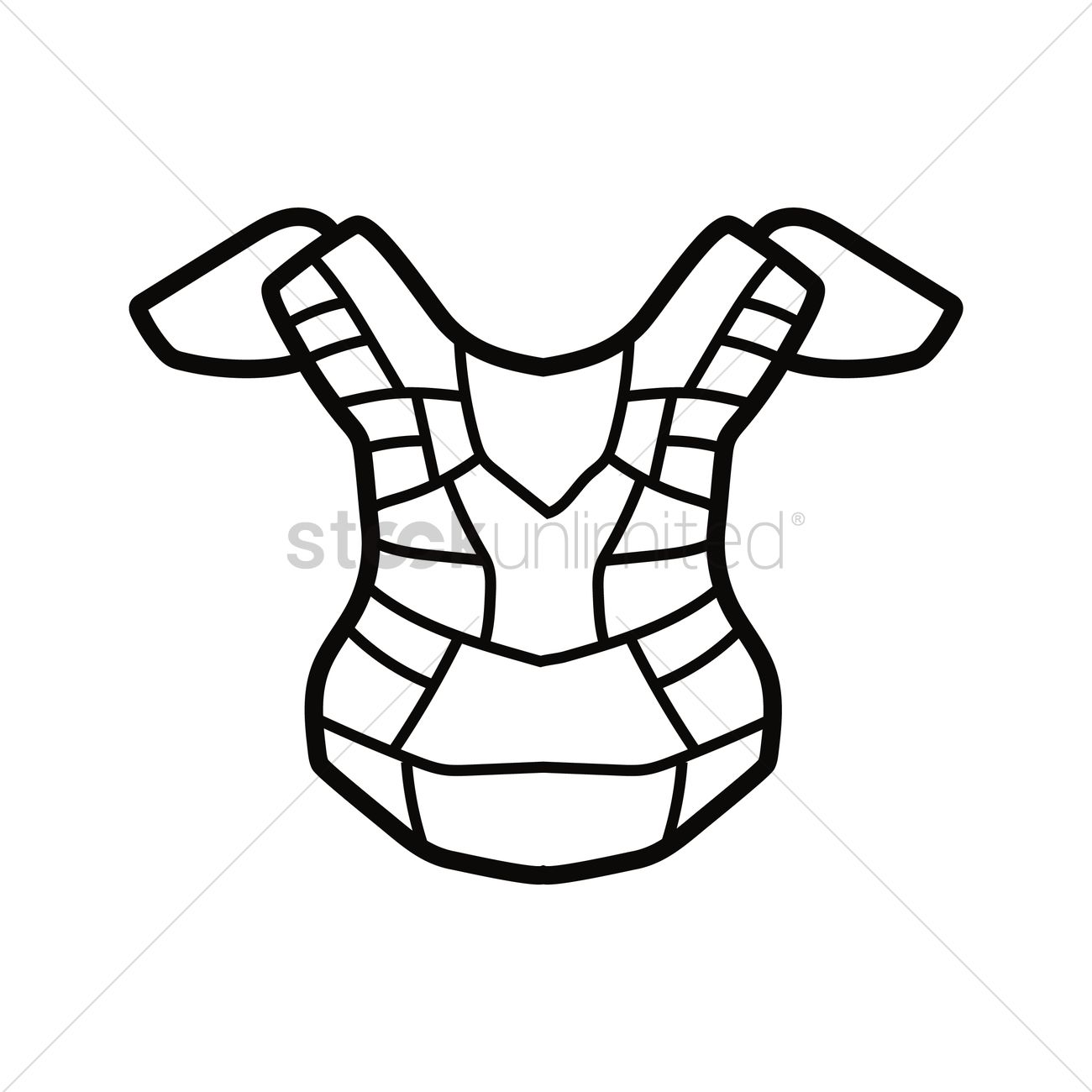 1300x1300 Baseball Catcher Chest Protector Vector Image