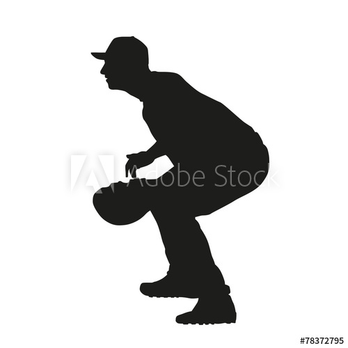 500x500 Baseball Catcher Vector Silhouette