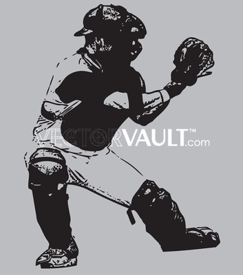 353x400 Buy Vector Baseball Catcher Illustration Royalty Free