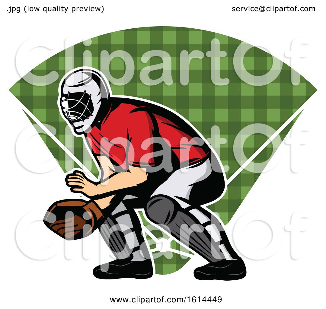 1080x1024 Clipart Of A Baseball Catcher Over A Field