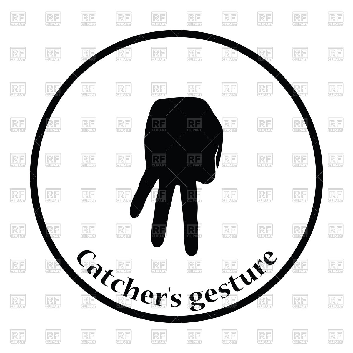 1200x1200 Silhouette Of Baseball Catcher Gesture Vector Image Of Silhouettes
