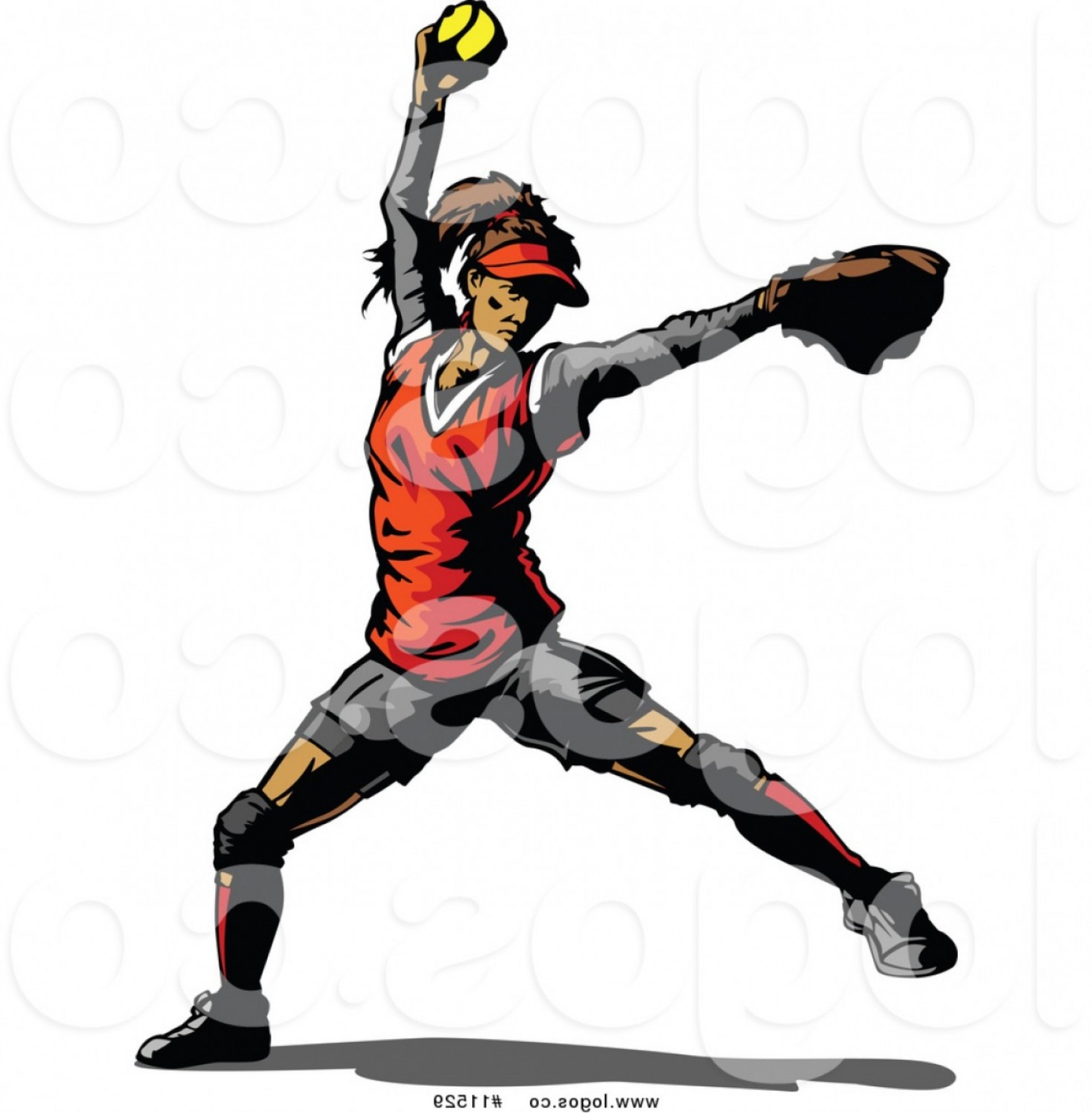 1767x1802 Vector Logo Of A Softball Pitcher Woman