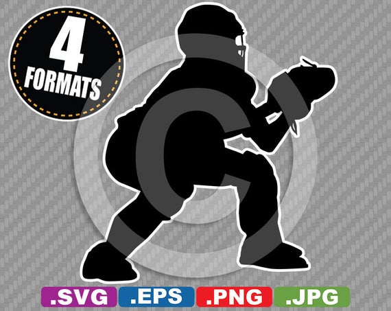 570x453 Youth Baseball Catcher Clip Art Image Cutting Plus Etsy