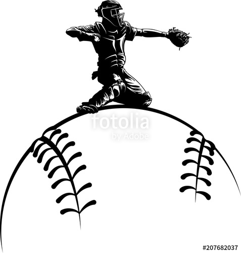 Baseball Catcher Vector at Vectorified.com | Collection of Baseball ...