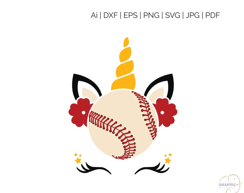 794x630 Unicorn Baseball Vector Clipart Digital Silhouette Etsy
