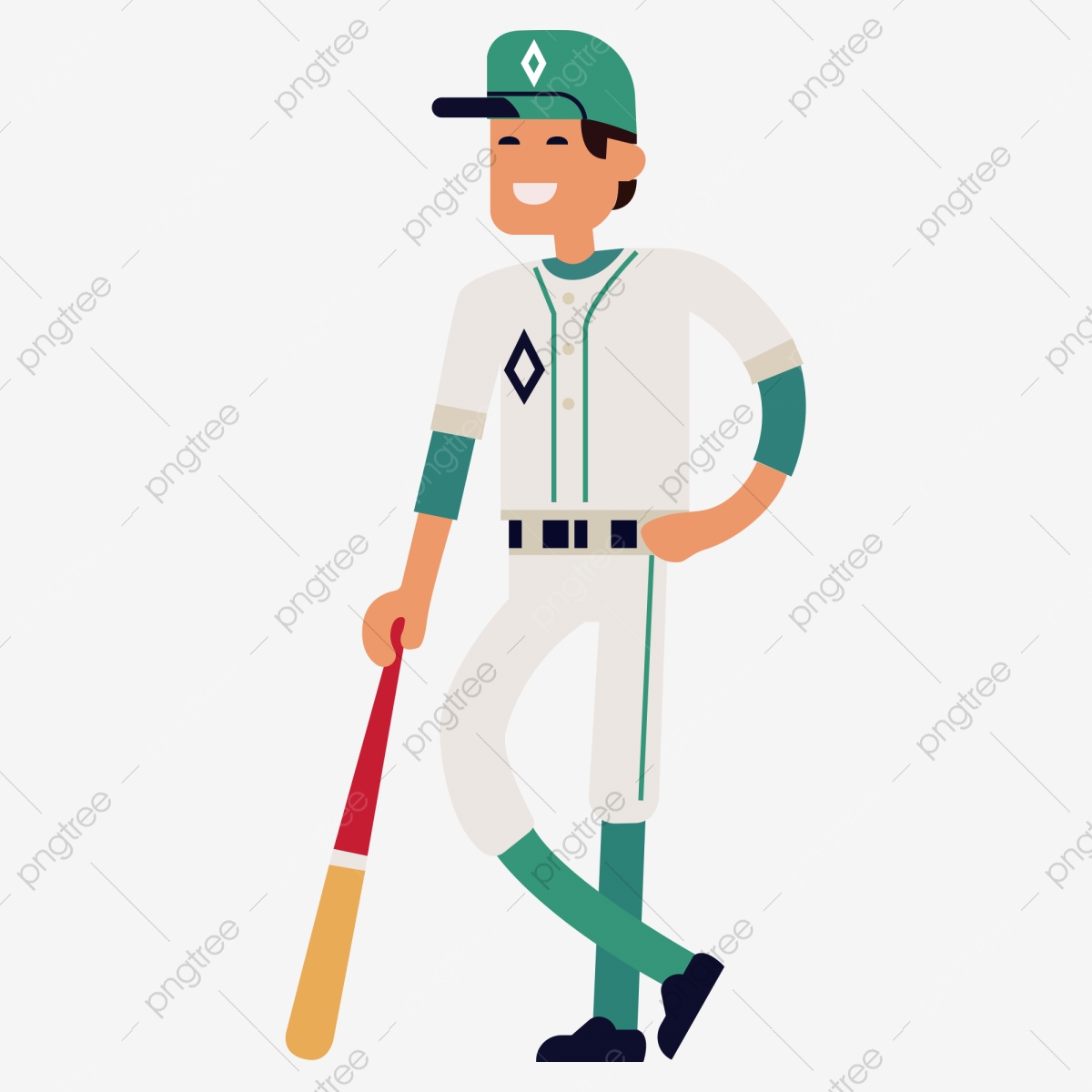 1200x1200 Vector Cartoon Baseball Player Creative, Cartoon Clipart, Baseball