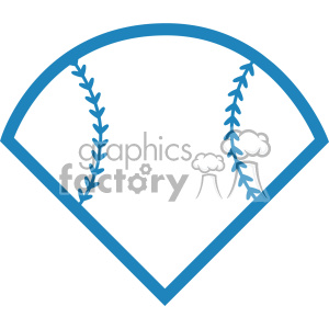 300x300 Baseball Field Monogram Vector Clipart Royalty Free