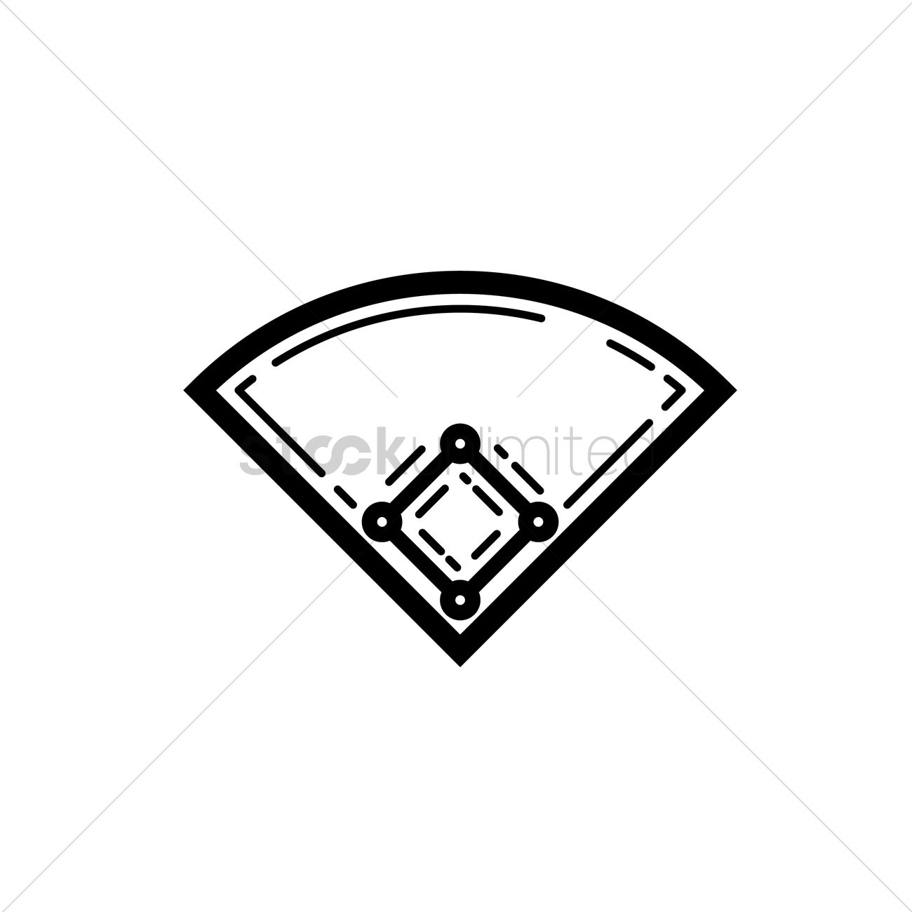 1300x1300 Baseball Field Vector Image