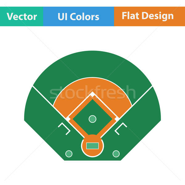 600x600 Baseball Field Aerial View Icon Vector Illustration Pavel