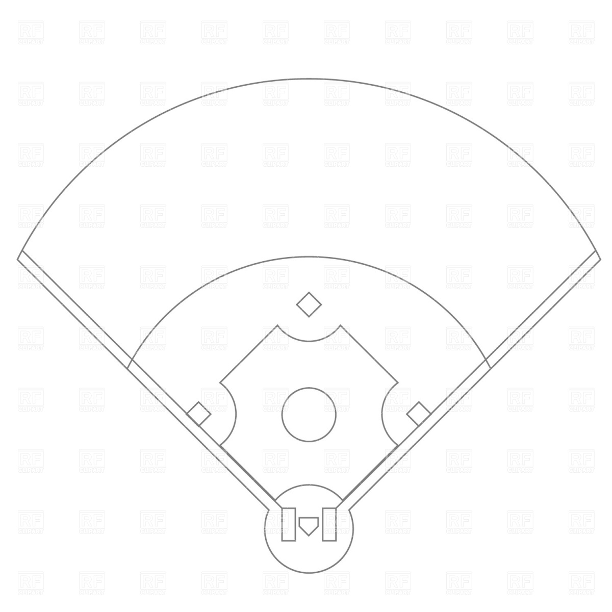 1200x1200 Baseball Field Plan Drawing Free Vector Image Vector Artwork