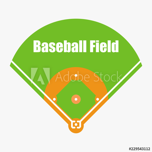 500x500 Baseball Field, Vector Illustration