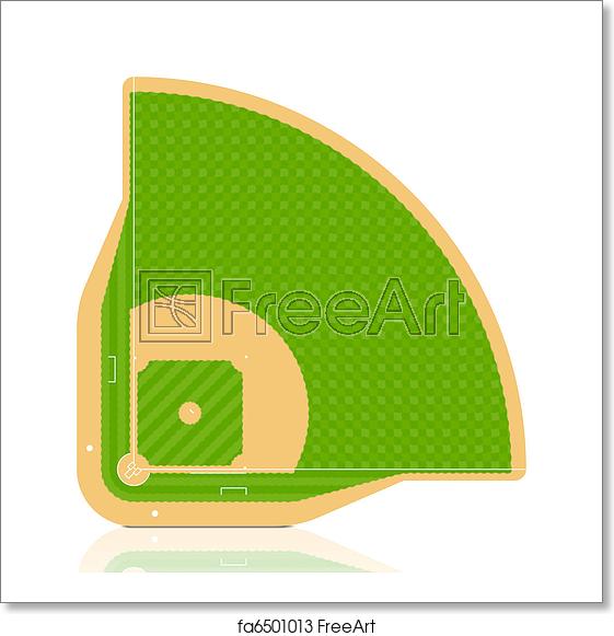 561x581 Free Art Print Of Baseball Field Vector Detailed Portrayal