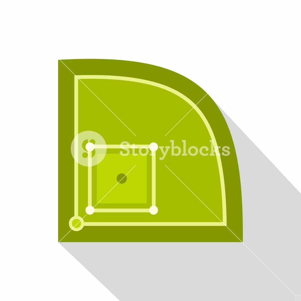 1000x1000 Green Baseball Field Icon Flat Illustration Of Green Baseball