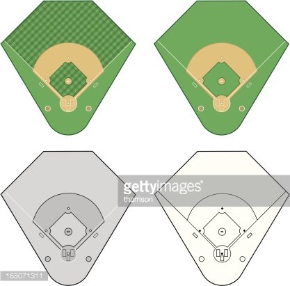 417x411 Vector Baseball Fields Premium Clipart