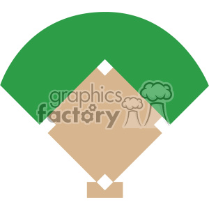 300x300 Baseball Field Graphic Vector Clipart Royalty Free