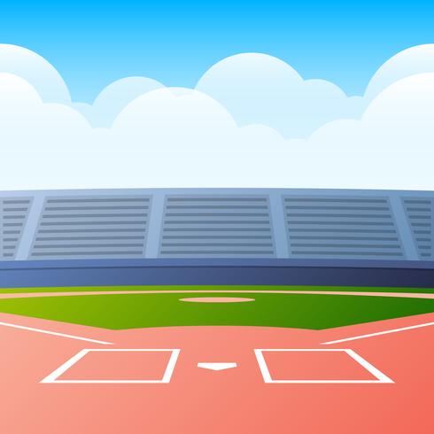 490x490 Baseball Field Ready For The Big Game Vector Illustration