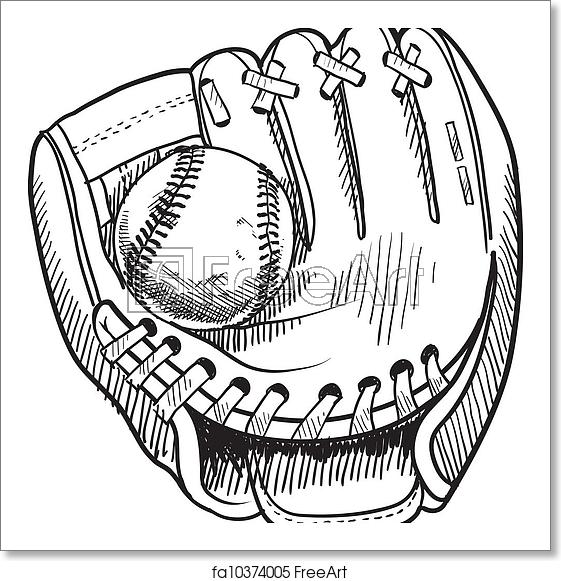 Free Art Print Of Baseball Glove Sketch Doodle Style Baseball 561x581 Free Art Print Of Baseball Glove Sketch Doodle Style Baseball