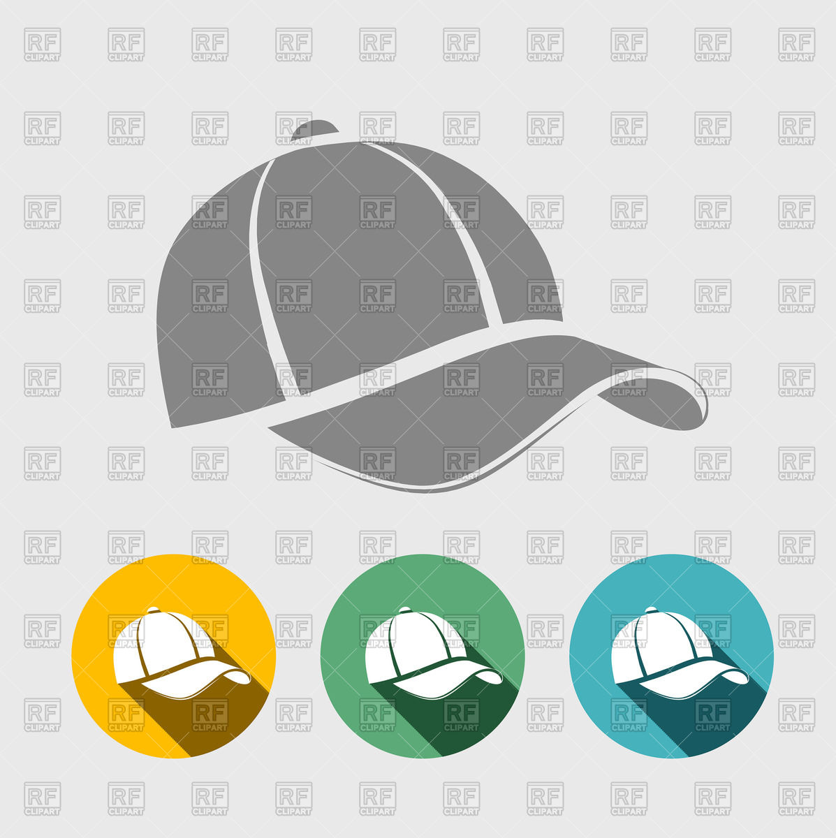 1197x1200 Baseball Cap Icon In Flat Style Vector Image Of Signs, Symbols