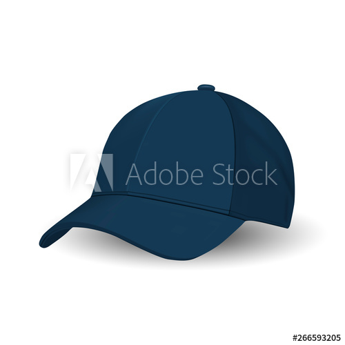 500x500 Blue Baseball Cap, Sport Hat Vector Template Front View Uniform